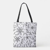 Stilvolle Blumenmuster-Tote-Tasche Tasche (Rückseite)