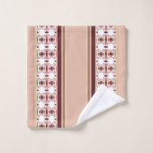 Stilvolle Blumenmuster und Streifen Badhandtuch Set (Waschlappen)