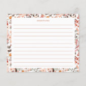 Stilvolle Blumenneutrale Hübsche Grenz-Rezept-Kart (Rückseite)