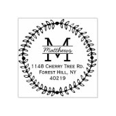 Stilvolle Blumenschrift Custom Monogram Gummistempel (Prägung)