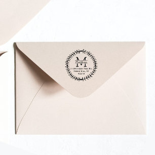 Stilvolle Blumenschrift Custom Monogram Gummistempel