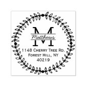 Stilvolle Blumenschrift Custom Monogram Permastempel (Design)