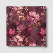 Stilvolle Blush Burgundy Gold Boho Wedding Gästebuch (Rückseite)