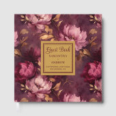 Stilvolle Blush Burgundy Gold Boho Wedding Gästebuch (Vorderseite)