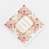 Stilvolle Blush Gold Wedding Party Napkins Serviette (Ecke)