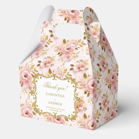 Stilvolle Blush Gold Wedding Vielen Dank Box für G Geschenkschachtel