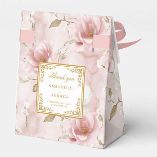 Stilvolle Blush Ivory Gold Wedding Danke Box Geschenkschachtel