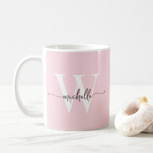 Stilvolle Blush Monogram Name Calligrafy Script Kaffeetasse