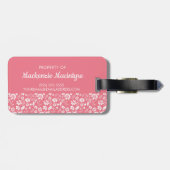 Stilvolle Blush Pink Girly Tropical Spring Blumen Gepäckanhänger (Rückseite horizontal)