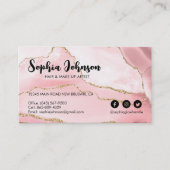 Stilvolle Blush Pink Gold Glitzer Agate Visitenkarte (Vorderseite)