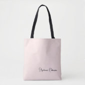 Stilvolle Blush Pink Monogram Script Personalisier Tasche (Vorderseite)