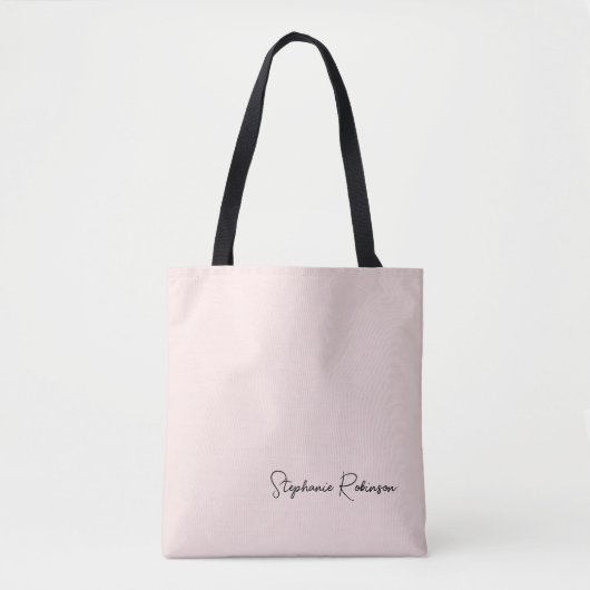Stilvolle Blush Pink Monogram Script Personalisier Tasche (Vorderseite)