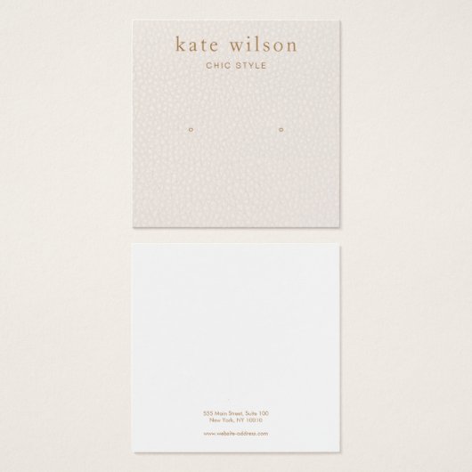 Stilvolle Blush Pink Stud Earring Display Card (Vorne & Hinten)