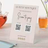 Stilvolle Blush-Scan für 2 QR-Codes Sockelschild (In Situ)