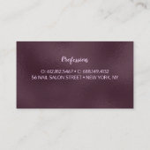 Stilvolle Blütenglanz, Lila rosa Goldmonogramm Visitenkarte (Rückseite)