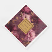 Stilvolle Boho Burgundy Blush Gold Wedding Napkins Serviette (Ecke)