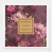 Stilvolle Boho Burgundy Blush Gold Wedding Napkins Serviette (Vorderseite)