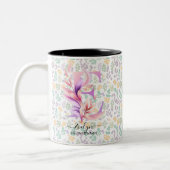 Stilvolle Boho Chic Floral Monogram Tasse - E (Links)