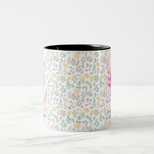 Stilvolle Boho Chic Floral Monogram Tasse - E (Mittel)