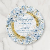 Stilvolle Boho Dusty Blue Gold Gastgeschenk Hochze Geschenkanhänger (Vorderseite)