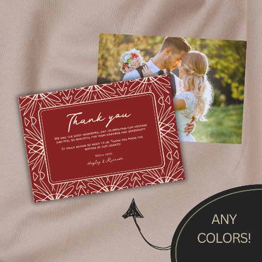 Stilvolle Boho Gemustert Wedding Dankeschön Karten