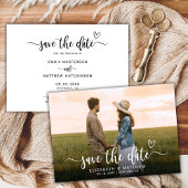 Stilvolle Boho Heart Script 1 Foto Hochzeit Save The Date