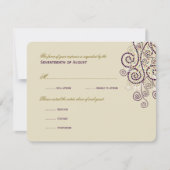 Stilvolle Boho Lila Spirals Wedding RSVP Card (Vorderseite)