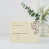 Stilvolle Boho Lila Spirals Wedding RSVP Card Karte (Stehend Vorderseite)