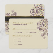 Stilvolle Boho Lila Spirals Wedding RSVP Card Karte (Vorne/Hinten)