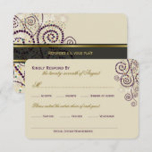 Stilvolle Boho Lila Spirals Wedding RSVP Card Karte (Vorne/Hinten)