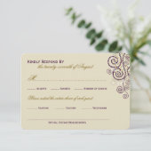 Stilvolle Boho Lila Spirals Wedding RSVP Card Karte (Stehend Vorderseite)