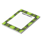 Stilvolle Boho Lime Green Pattern Vergessen Sie ni Notizblock (Rotiert)