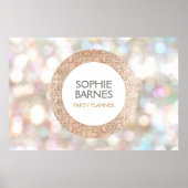 Stilvolle Bokeh und Rose Gold Sequin Event Planner Poster (Vorne)