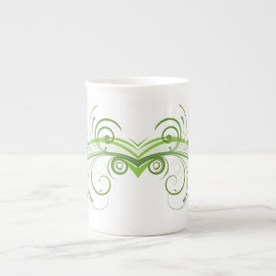 Stilvolle Bone-China-Tasse mit kühner grafischer K Porzellantasse