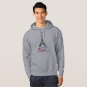 Stilvolle Bonjour Paris graue Teeny Hoodie (Vorne ganz)