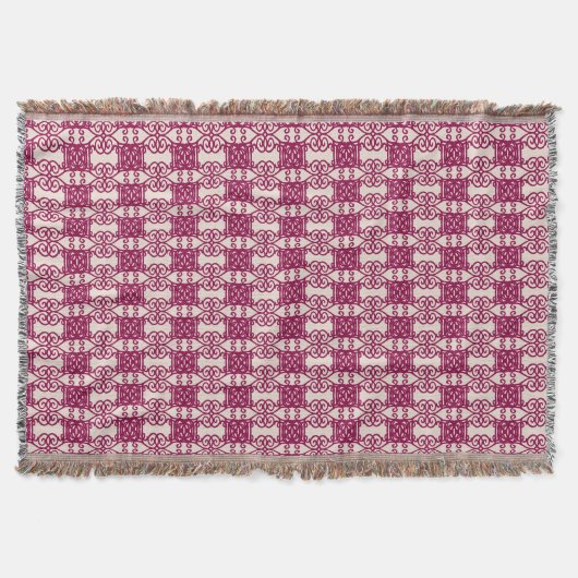 Stilvolle Bordeaux-Muster auf beige Decke (Vorderseite)