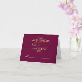 Stilvolle bordeauxfarbene Hochzeitsstätte Karte