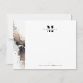 Stilvolle Border Bold Letter Einfache Monogram-Bez Mitteilungskarte (Vorderseite)