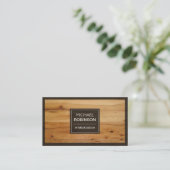 Stilvolle Border Wood Grain Textur Visitenkarte (Stehend Vorderseite)