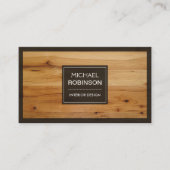 Stilvolle Border Wood Grain Textur Visitenkarte (Vorderseite)