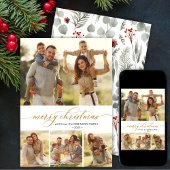 Stilvolle botanische 4 Foto Collage Weihnachten