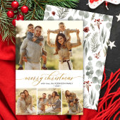 Stilvolle botanische 4 Foto Collage Weihnachten