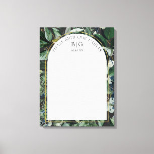 Stilvolle Botanische Gästebuchalternative Leinwanddruck