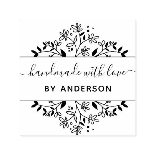 stilvolle botanische, handgefertigte selbstfarbige permastempel (Design)