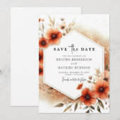 Stilvolle Botanische Hochzeit Save The Date (Vorne/Hinten)