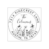 Stilvolle Botanische Rückkehradresse Gummistempel (Prägung)