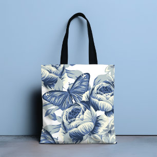 Stilvolle botanische Vintage-Pfingstrosen-Blumen Tasche