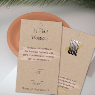 Stilvolle Boutique Logo Kraft Kleiderpreis-Tag