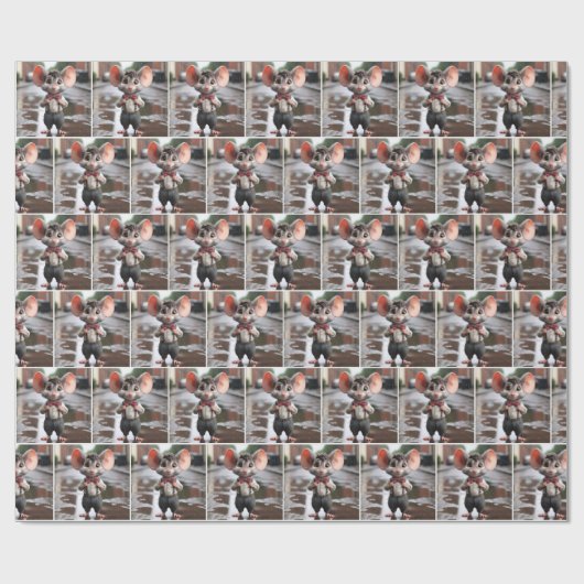 Stilvolle Boy Mouse In a Alley Geschenkpapier (Flach)