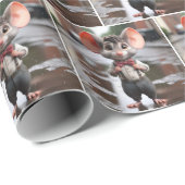 Stilvolle Boy Mouse In a Alley Geschenkpapier (Rolleneckpunkt)